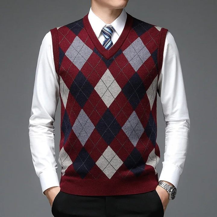 Oxford Diamond Cut Cashmere Vest
